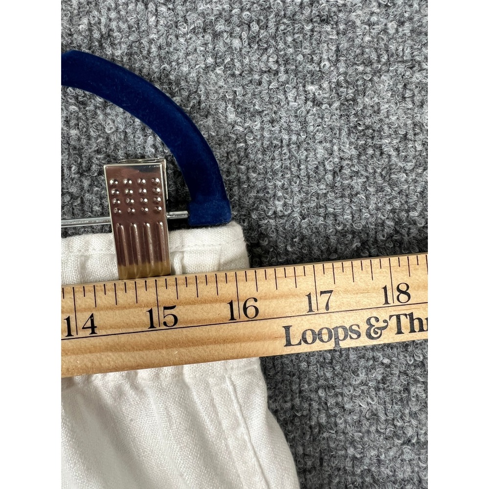 Lauren Ralph Lauren Linen White Pants Women 4 Wide Leg Drawstring Beach Vacation - Picture 8 of 10
